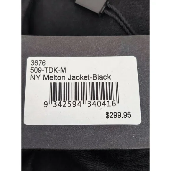 Zanerobe Men's Kaplan Melton Black Wool Coat Size M
